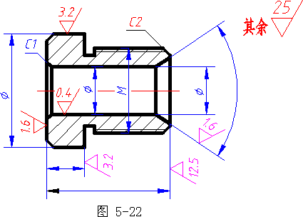 粗糙度表示圖紙